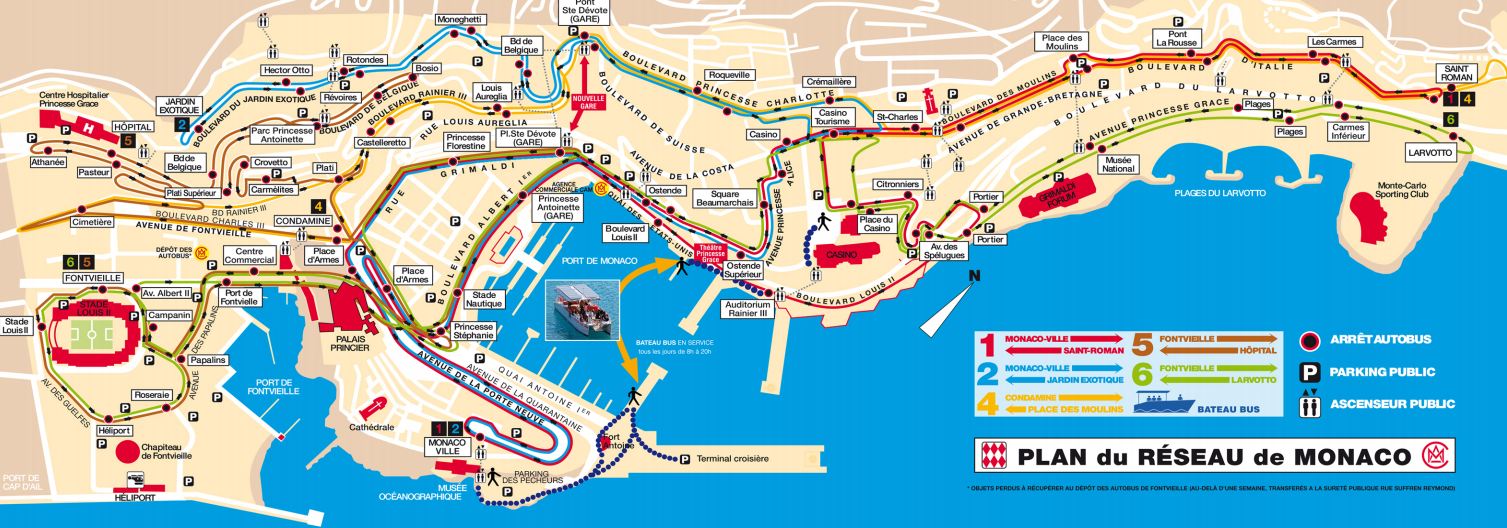 Карта автопарк. Автобусные маршруты Монако. Карта Монако с достопримечательностями. Маршрут автобуса 1 в Монако. Городской транспорт Монако.